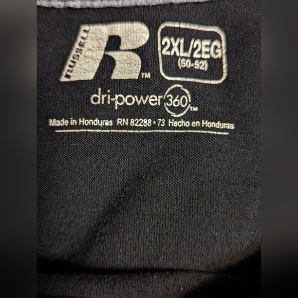 Men's Russell Athletic 360 dri power T-Shirt Black Size 2XL - Picture 2 of 5